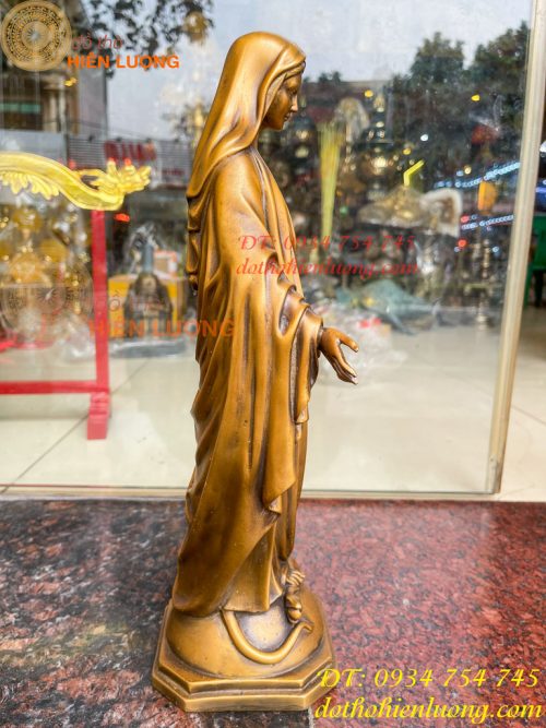 Tượng đức mẹ ban ơn bằng đồng hun cao 40cm