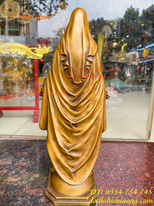 Tượng đức mẹ ban ơn bằng đồng hun cao 40cm