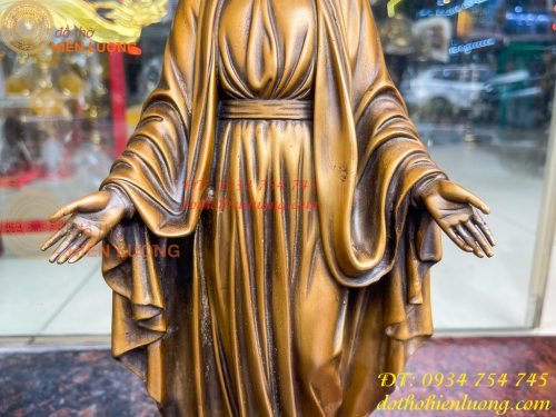 Tượng đức mẹ ban ơn bằng đồng hun cao 40cm