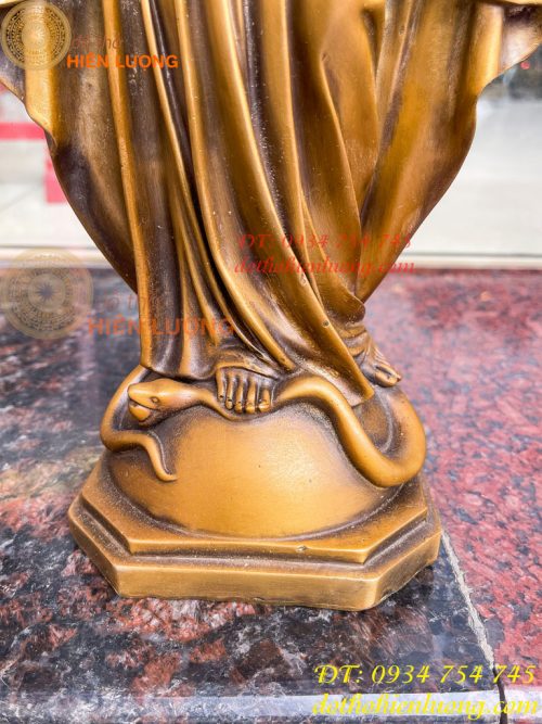 Tượng đức mẹ ban ơn bằng đồng hun cao 40cm