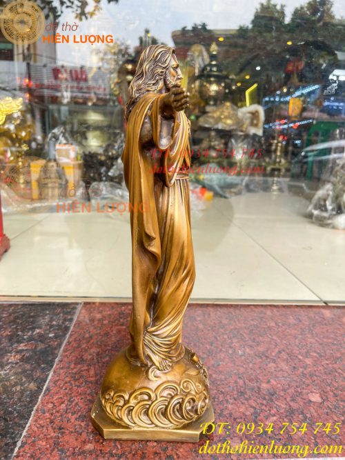 Tượng Chúa Kito Dang Tay Bằng Đồng Hun Cao 40cm