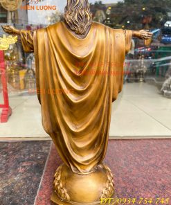 Tượng Chúa Kito Dang Tay Bằng Đồng Hun Cao 40cm