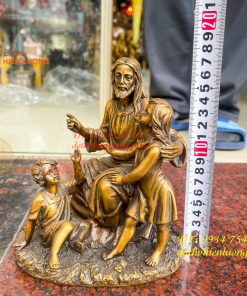 Tượng chúa kể truyện bằng đồng hun cao 18cm