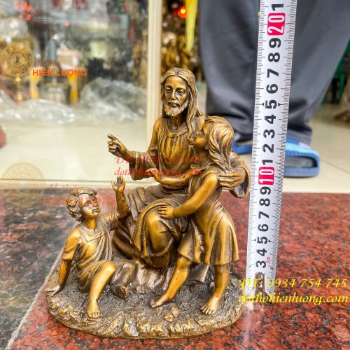Tượng chúa kể truyện bằng đồng hun cao 18cm