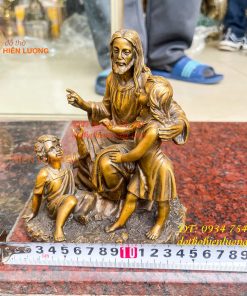 Tượng chúa kể truyện bằng đồng hun cao 18cm
