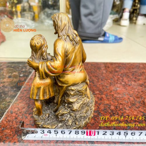 Tượng chúa kể truyện bằng đồng hun cao 18cm