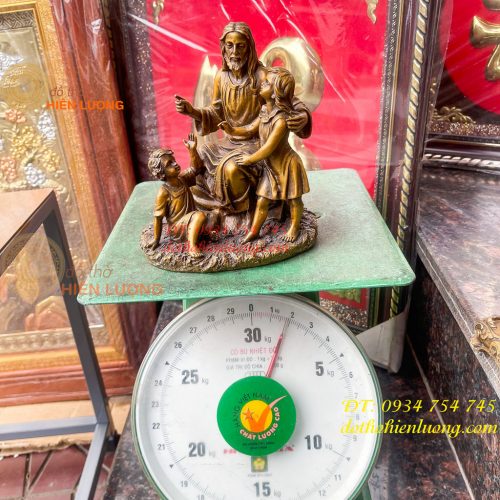 Tượng chúa kể truyện bằng đồng hun cao 18cm