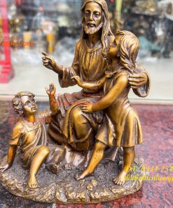 Tượng chúa kể truyện bằng đồng hun cao 18cm