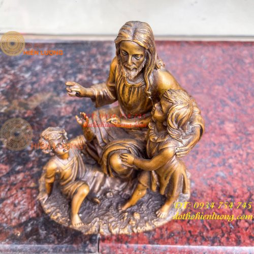 Tượng chúa kể truyện bằng đồng hun cao 18cm
