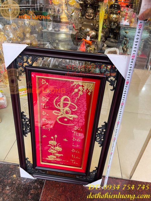 Tranh Chữ Lộc Vàng Lá 50x80cm Treo Tường