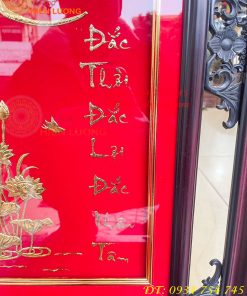Tranh Chữ Lộc Vàng Lá 50x80cm Treo Tường