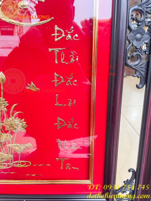 Tranh Chữ Lộc Vàng Lá 50x80cm Treo Tường