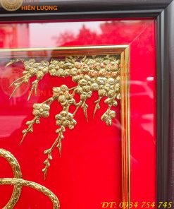 Tranh Chữ Lộc Vàng Lá 50x80cm Treo Tường