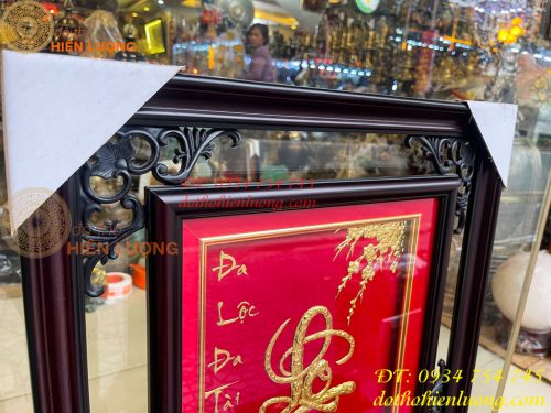 Tranh Chữ Lộc Vàng Lá 50x80cm Treo Tường