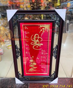 Tranh Chữ Lộc Vàng Lá 50x80cm Treo Tường