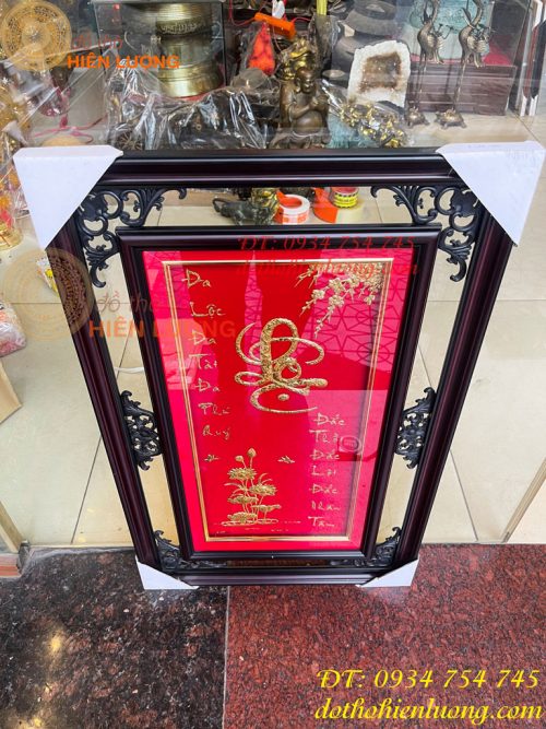 Tranh Chữ Lộc Vàng Lá 50x80cm Treo Tường