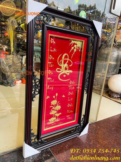 Tranh Chữ Lộc Vàng Lá 50x80cm Treo Tường