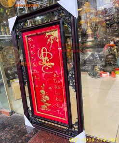 Tranh Chữ Lộc Vàng Lá 50x80cm Treo Tường