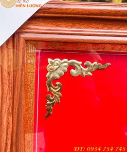 Tranh Chữ Tâm 50x60cm Bằng Đồng Nền Đỏ Treo Tường
