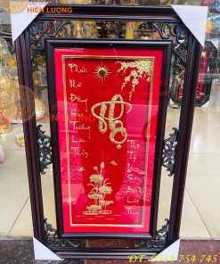 Tranh Chữ Thọ Vàng Lá 50x80cm Treo Tường