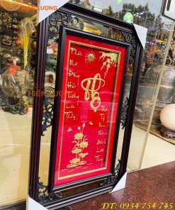 Tranh Chữ Thọ Vàng Lá 50x80cm Treo Tường
