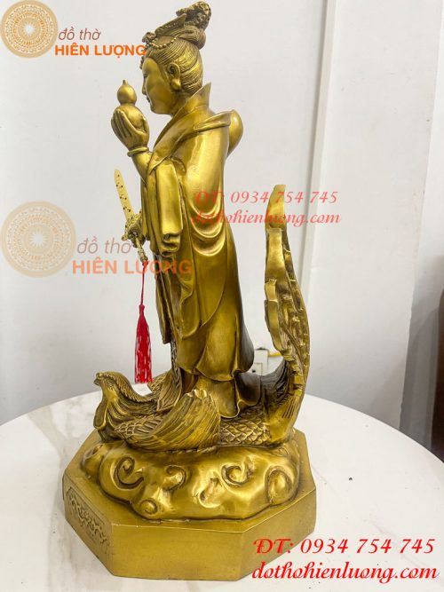 Tượng cửu thiên huyền nữ bằng đồng cao 47cm
