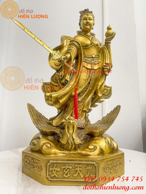 Tượng cửu thiên huyền nữ bằng đồng cao 47cm