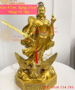 Tượng cửu thiên huyền nữ bằng đồng cao 47cm