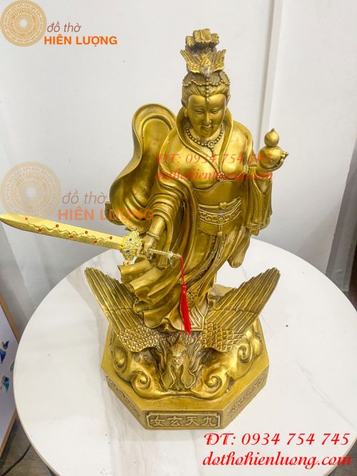 Tượng cửu thiên huyền nữ bằng đồng cao 47cm