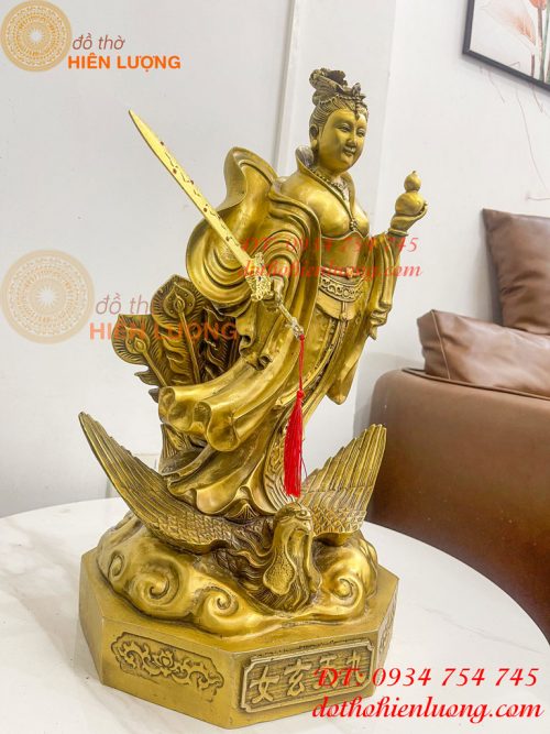 Tượng cửu thiên huyền nữ bằng đồng cao 47cm