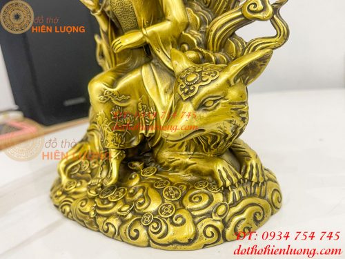 Tượng cửu vĩ hồ ly bằng đồng cao 22cm, nặng 1,8Kg