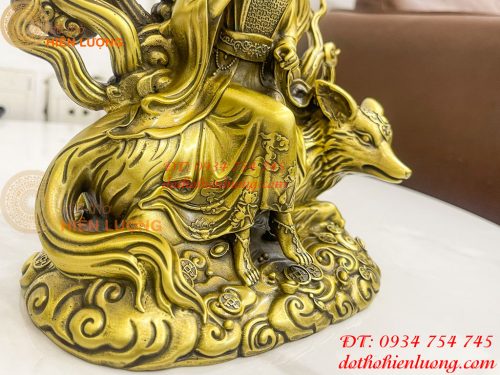 Tượng cửu vĩ hồ ly bằng đồng cao 22cm, nặng 1,8Kg