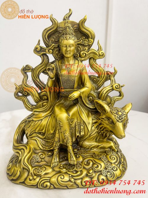 Tượng cửu vĩ hồ ly bằng đồng cao 22cm, nặng 1,8Kg
