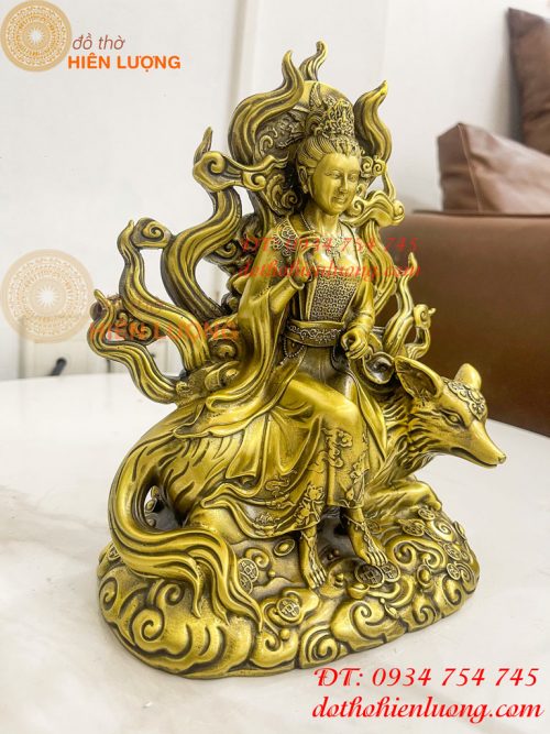 Tượng cửu vĩ hồ ly bằng đồng cao 22cm, nặng 1,8Kg