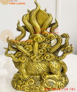 Tượng cửu vĩ hồ ly bằng đồng cao 22cm, nặng 1,8Kg