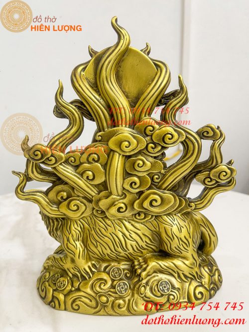 Tượng cửu vĩ hồ ly bằng đồng cao 22cm, nặng 1,8Kg