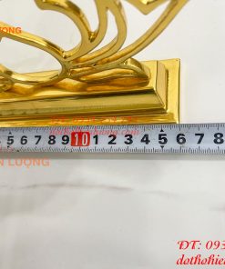 Trống Đồng Đế Hoa Sen Đường Kính 15cm Dát Vàng 24K