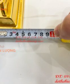 Trống Đồng Đế Hoa Sen Đường Kính 15cm Dát Vàng 24K