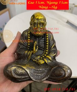 Tượng Bồ Đề Đạt Ma Ngồi Thiền Cao 13cm Bằng Đồng