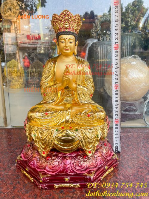 Tượng Đại Nhật Như Lai Vẽ Diện Bằng Đồng Dát Vàng