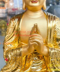 Tượng Đại Nhật Như Lai Vẽ Diện Bằng Đồng Dát Vàng