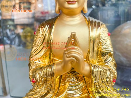 Tượng Đại Nhật Như Lai Vẽ Diện Bằng Đồng Dát Vàng
