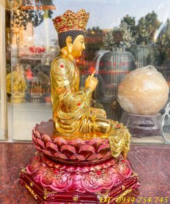 Tượng Đại Nhật Như Lai Vẽ Diện Bằng Đồng Dát Vàng