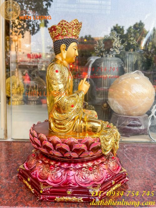 Tượng Đại Nhật Như Lai Vẽ Diện Bằng Đồng Dát Vàng