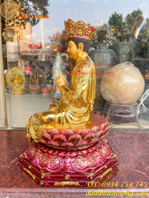 Tượng Đại Nhật Như Lai Vẽ Diện Bằng Đồng Dát Vàng
