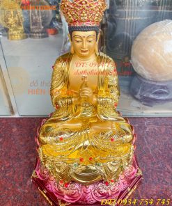 Tượng Đại Nhật Như Lai Vẽ Diện Bằng Đồng Dát Vàng