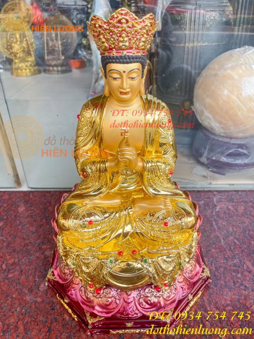 Tượng Đại Nhật Như Lai Vẽ Diện Bằng Đồng Dát Vàng
