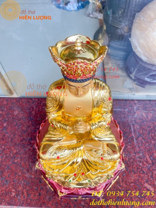Tượng Đại Nhật Như Lai Vẽ Diện Bằng Đồng Dát Vàng