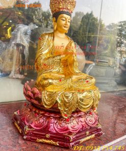 Tượng Đại Nhật Như Lai Vẽ Diện Bằng Đồng Dát Vàng