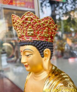 Tượng Đại Nhật Như Lai Vẽ Diện Bằng Đồng Dát Vàng